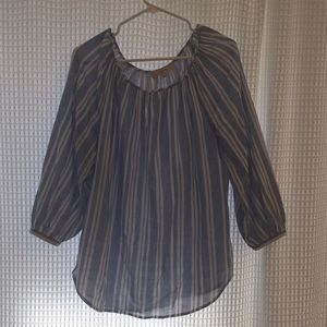 Blue/white stripe blouse